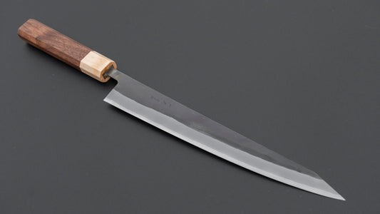 Hitohira TD Blue #2 roestvrijstalen Kurouchi Sujihiki 240mm met walnoothouten handvat