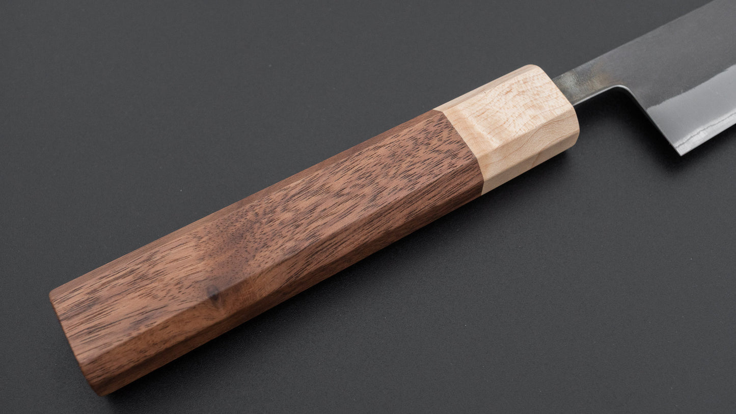 Hitohira TD Blue #2 Stainless Clad Kurouchi Sujihiki 240mm Walnut Handle