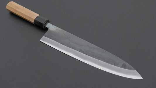 Hitohira TD Blue #2 Stainless Clad Kurouchi Gyuto 240mm Ho Wood Handle