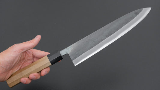 Hitohira TD Blue #2 Stainless Clad Kurouchi Gyuto 240mm Ho Wood Handle