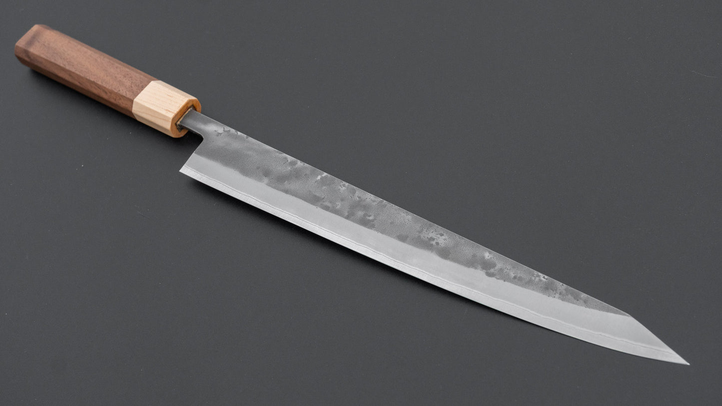 Hitohira TD Blue #2 Stainless Clad Nashiji Sujihiki 270mm Walnut Handle