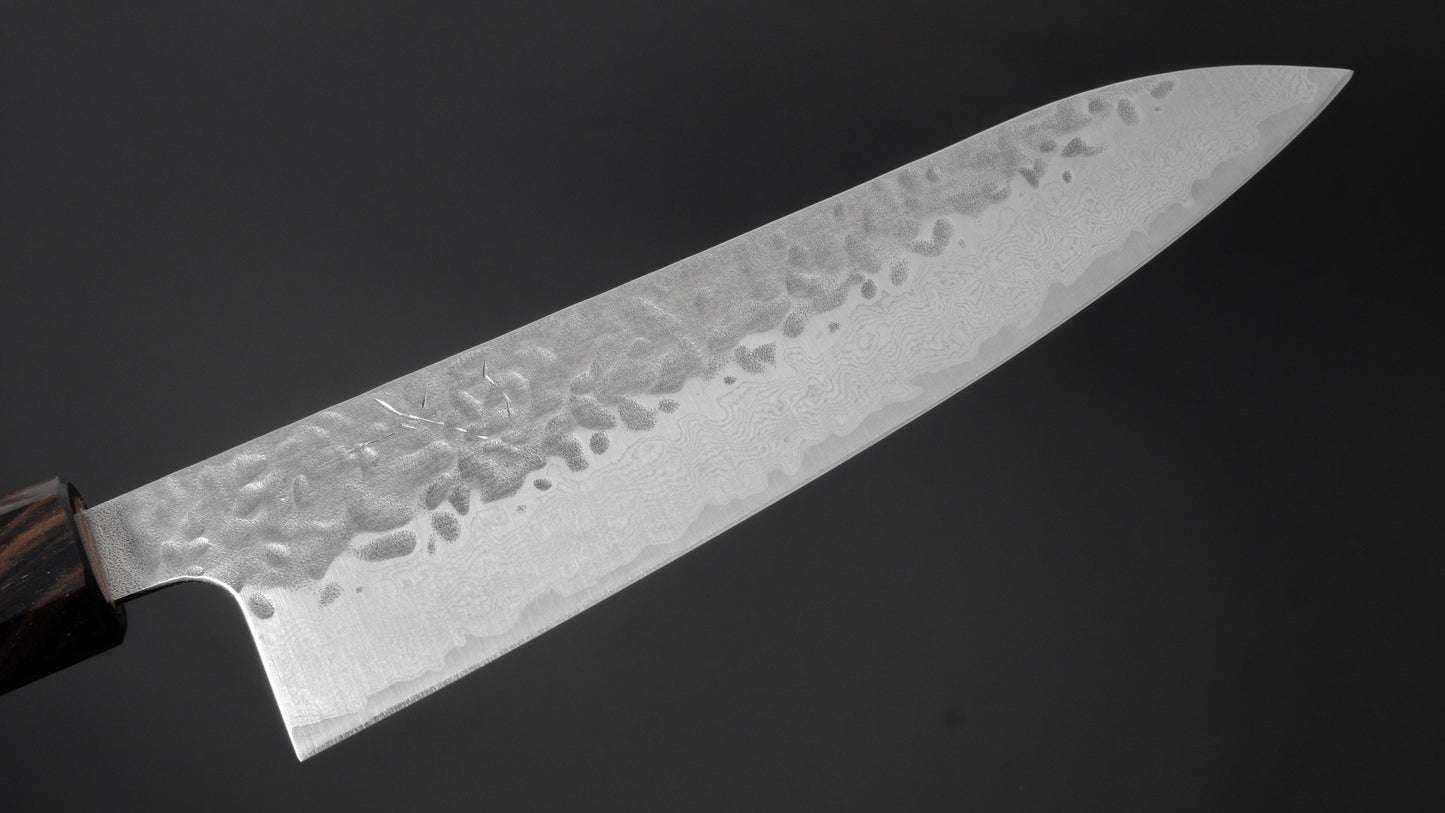 Hitohira Futana Stainless Tsuchime Damascus Gyuto 180mm Cherry Wood Handle