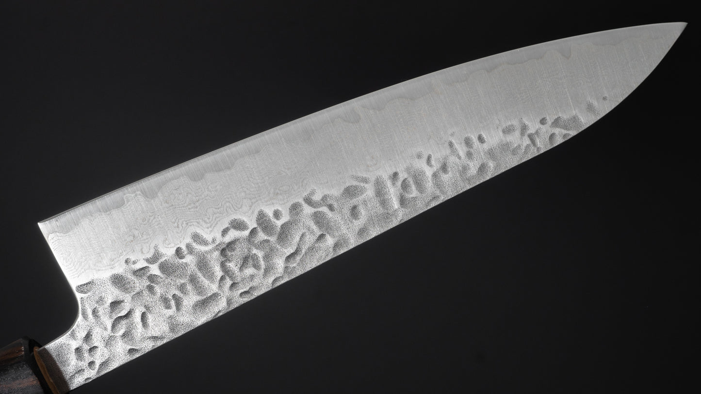 Hitohira Futana Stainless Tsuchime Damascus Gyuto 180mm Cherry Wood Handle