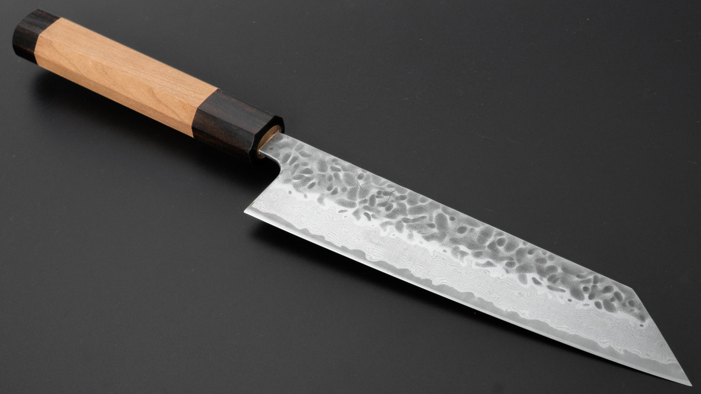 Hitohira Futana Stainless Tsuchime Damascus Bunka Cherry Wood Handle