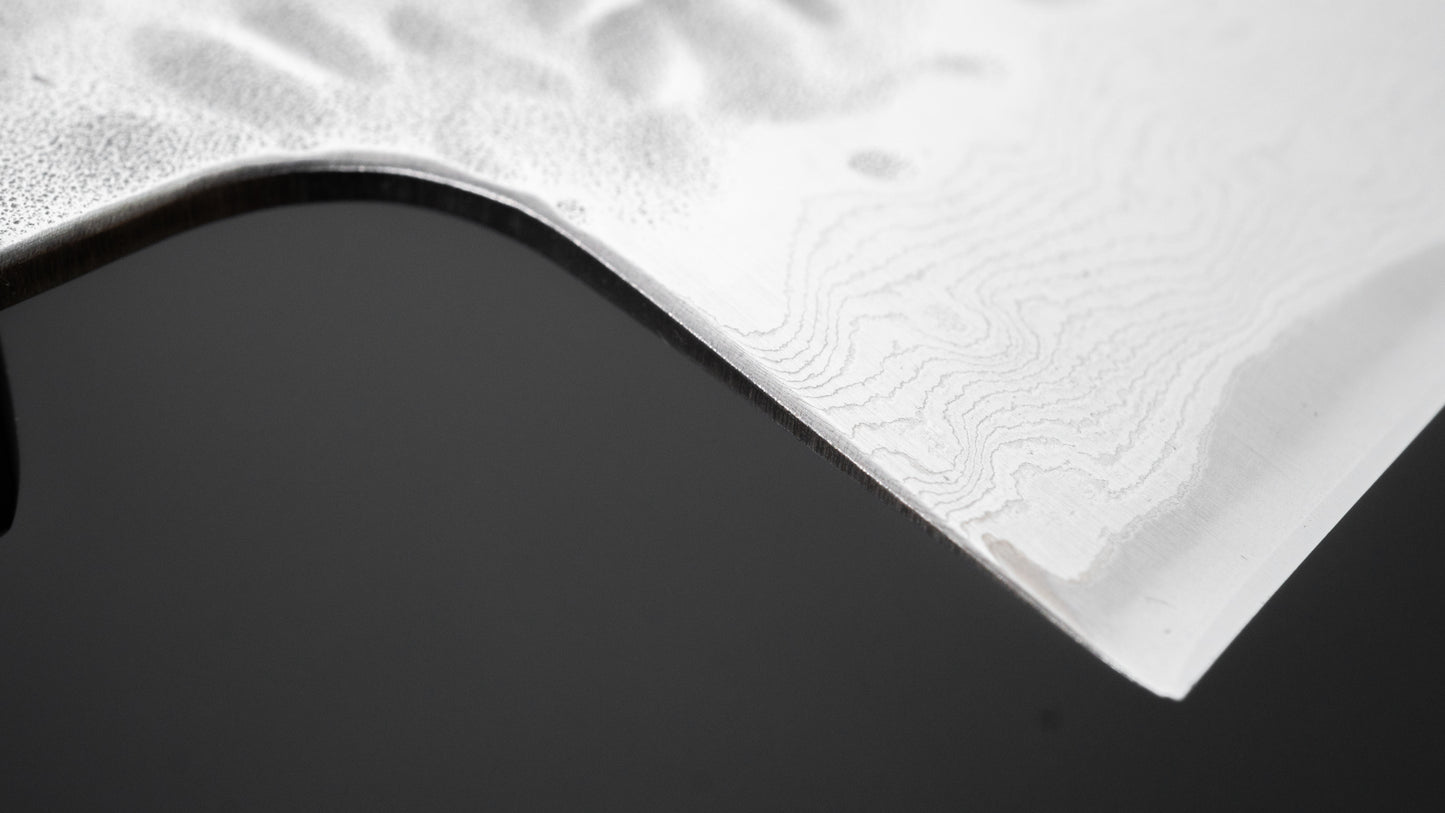 Hitohira Futana Stainless Tsuchime Damascus Bunka Cherry Wood Handle