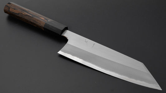 Hitohira Togashi White #1 Stainless Clad Migaki Bunka 180mm Ziricote Handle