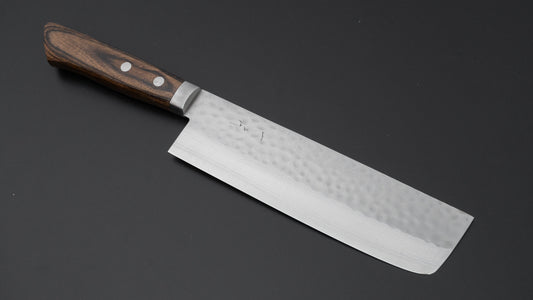 Hitohira NM V10 Tsuchime Damascus Nakiri 165 mm imitatie mahonie handvat