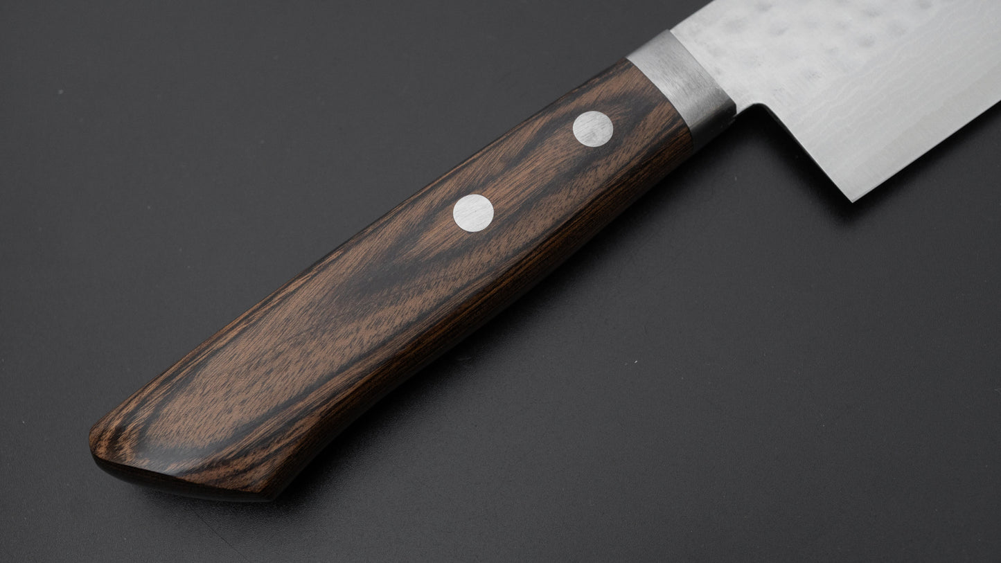 Hitohira NM V10 Tsuchime Damascus Nakiri 165mm Imitation Mahogany Handle