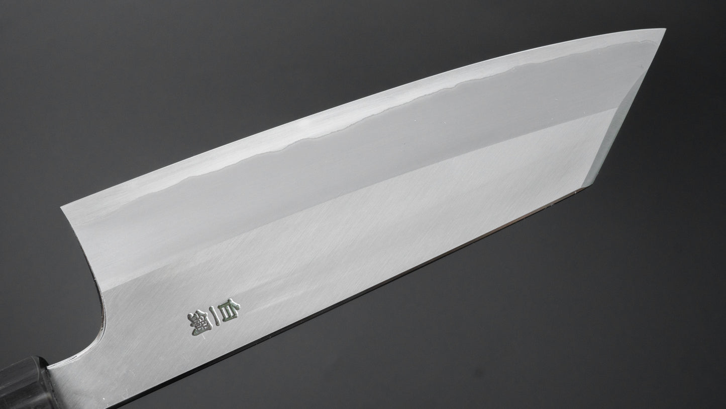 Hitohira Togashi White #1 Stainless Clad Migaki Bunka 180mm Ziricote Handle