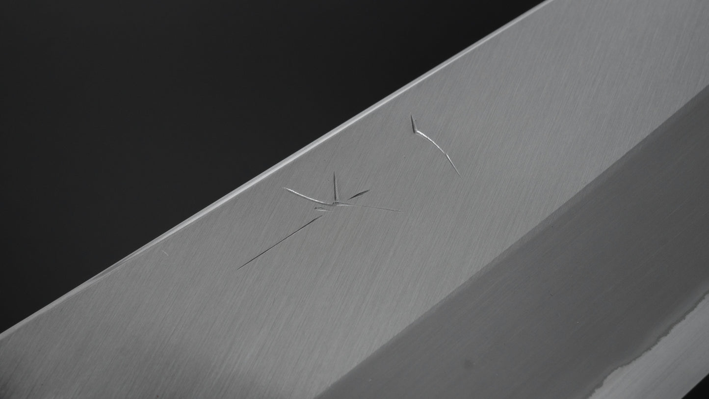 Hitohira Togashi White #1 Stainless Clad Migaki Bunka 180mm Ziricote Handle