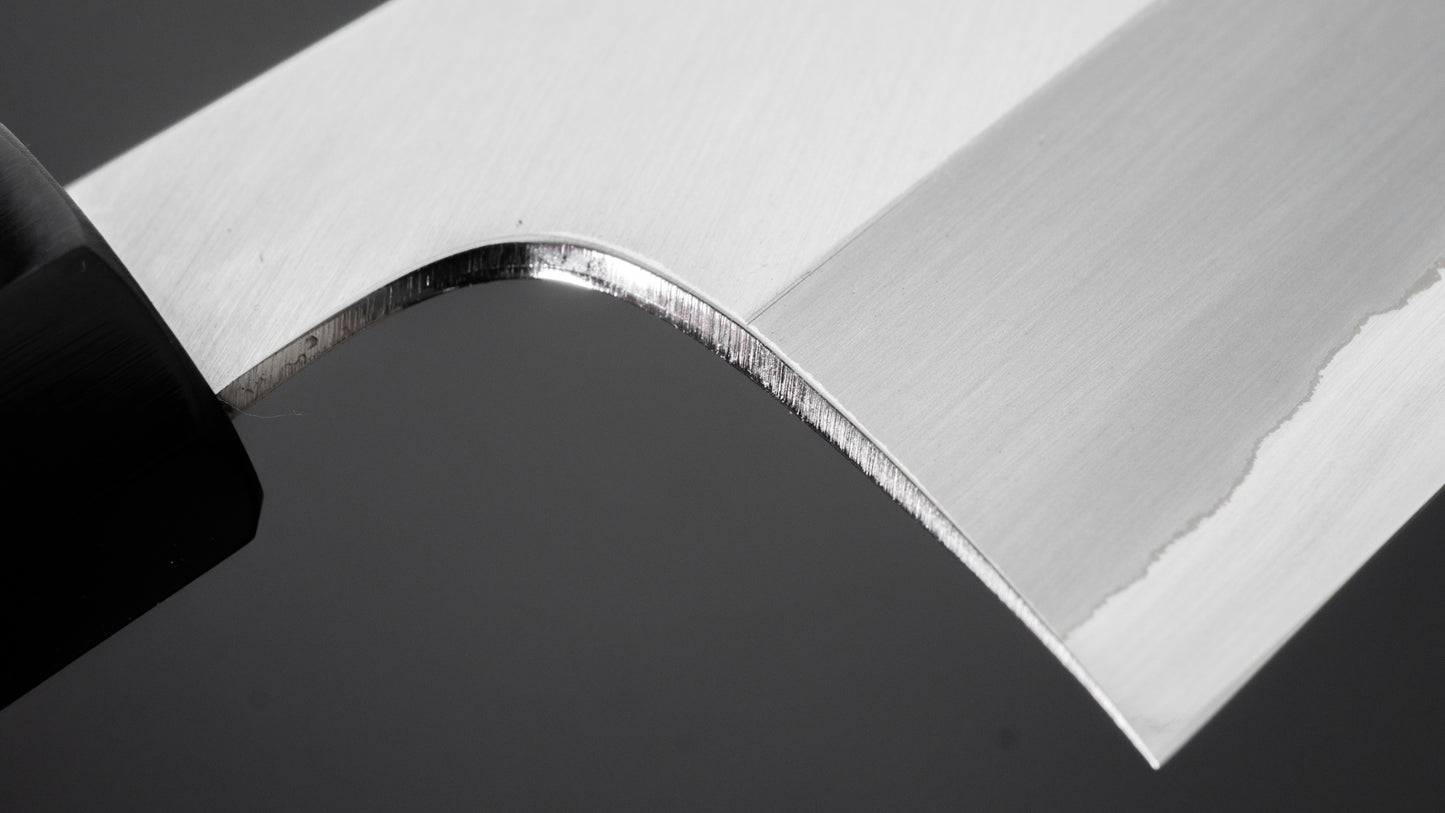 Hitohira Togashi White #1 Stainless Clad Migaki Bunka 180mm Ziricote Handle