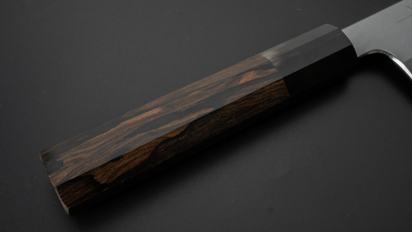 Hitohira Togashi White #1 Stainless Clad Migaki Bunka 180mm Ziricote Handle
