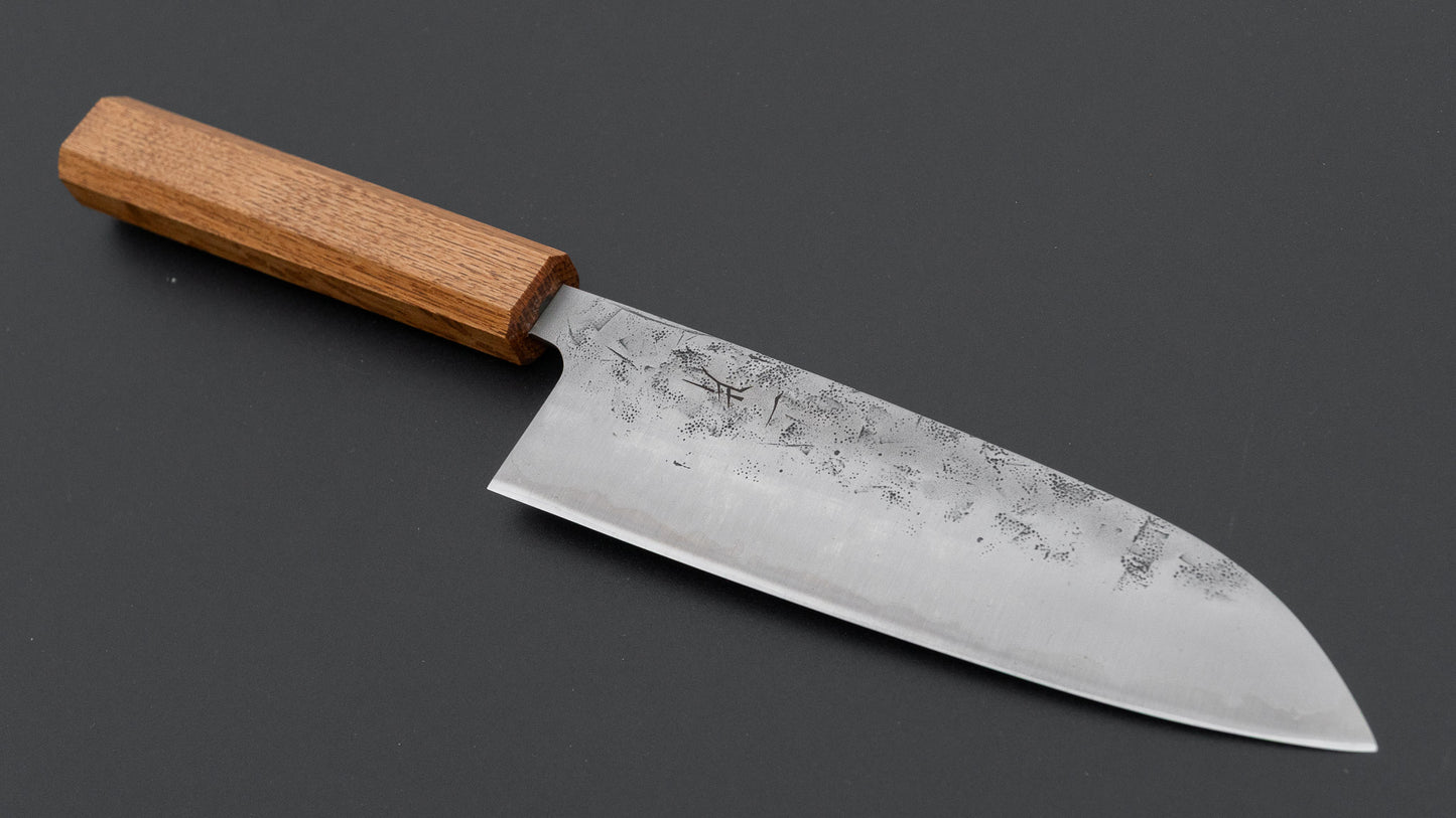 Hitohira Futana SLD Nashiji Santoku 170mm Oak Handle