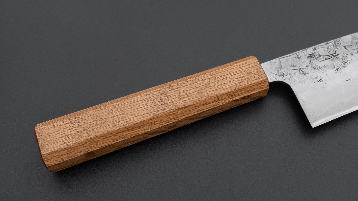 Hitohira Futana SLD Nashiji Santoku 170mm Oak Handle