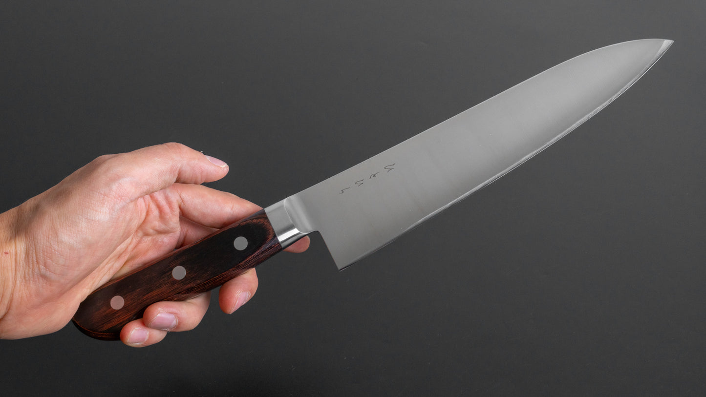 Hitohira KH RVS Gyuto 210mm Imitatie Mahonie Handvat
