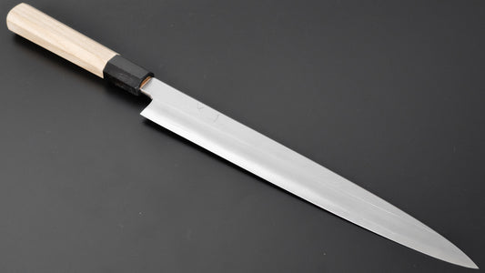 Hitohira Kikuchiyo Rikichi Zilver #3 Yanagiba 270 mm Ho houten handvat (Saya)