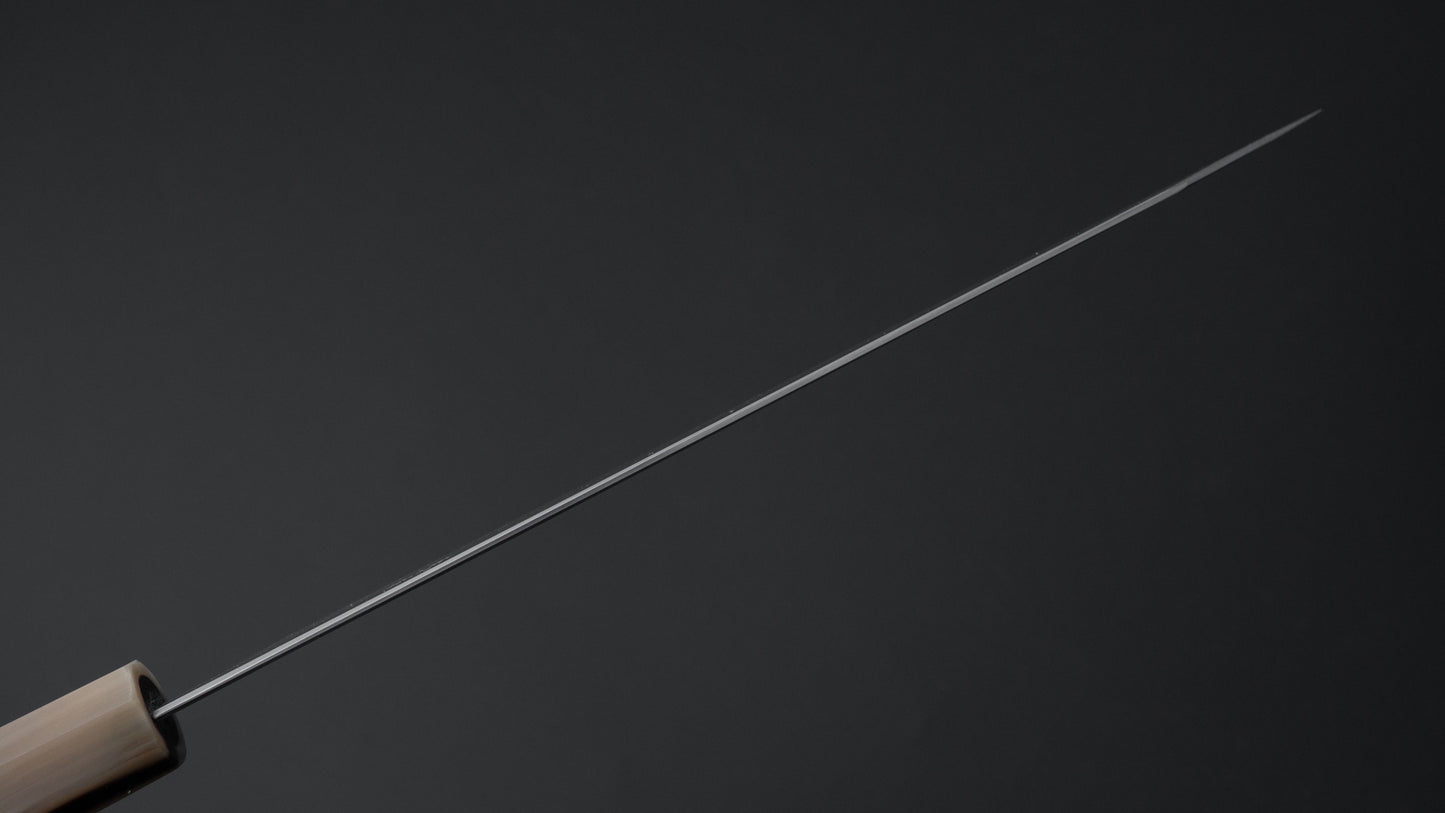 Hitohira Togashi White #1 Damascus Wide-Bevel Kiritsuke Gyuto 24cm Ebony Handle