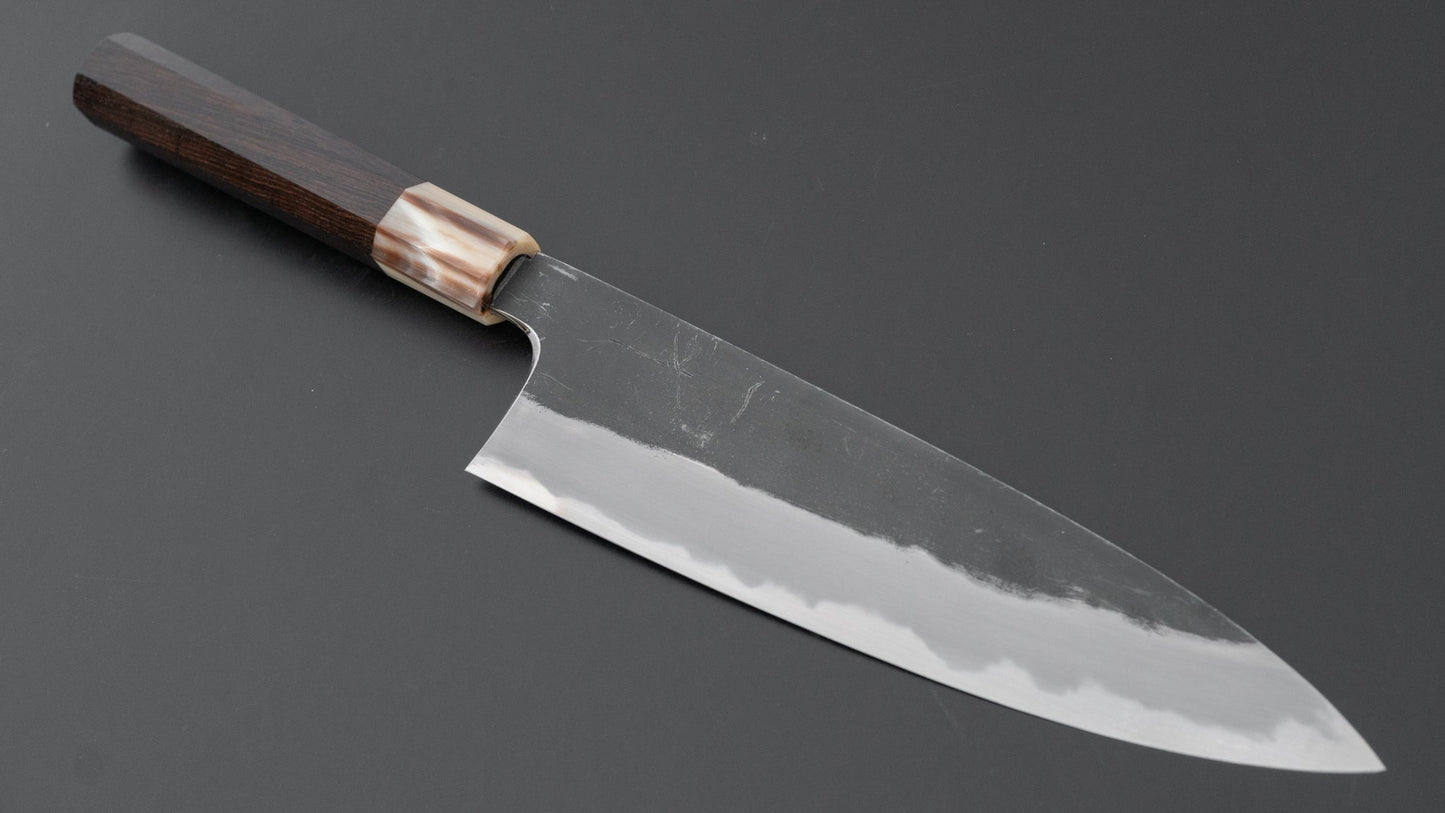 Hitohira Togashi Blue #2 Kurouchi Gyuto 210mm Ebony Handle