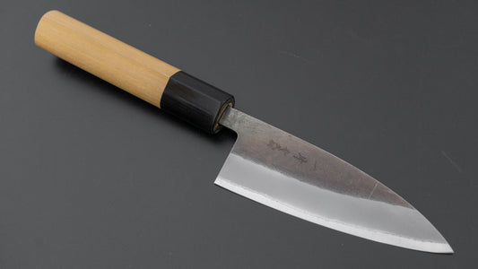 Hitohira TD Blue #2 Stainless Clad Kurouchi Utility 105mm Ho Wood Handle (D-Shape)