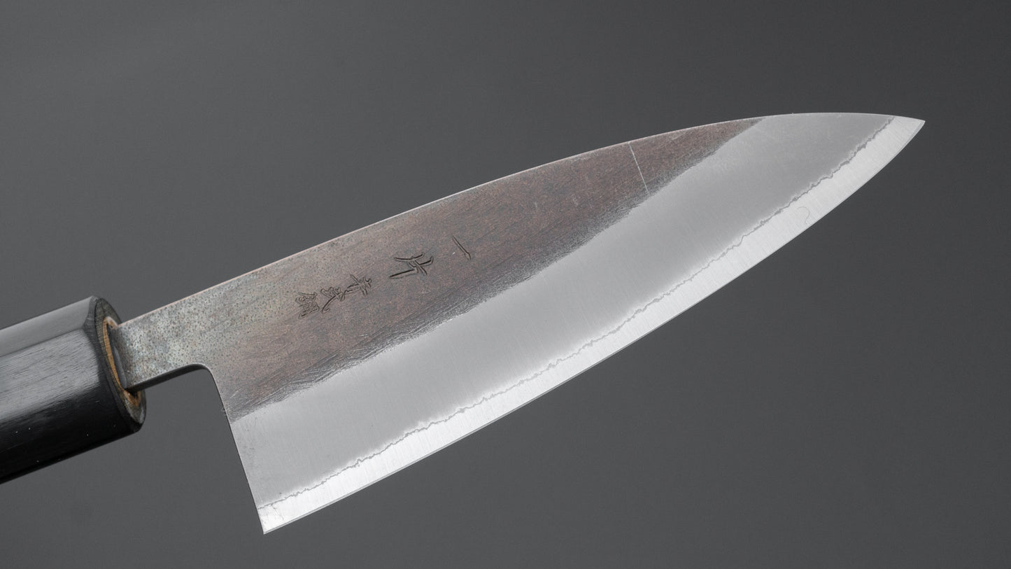 Hitohira TD Blue #2 Stainless Clad Kurouchi Utility 105mm Ho Wood Handle (D-Shape)