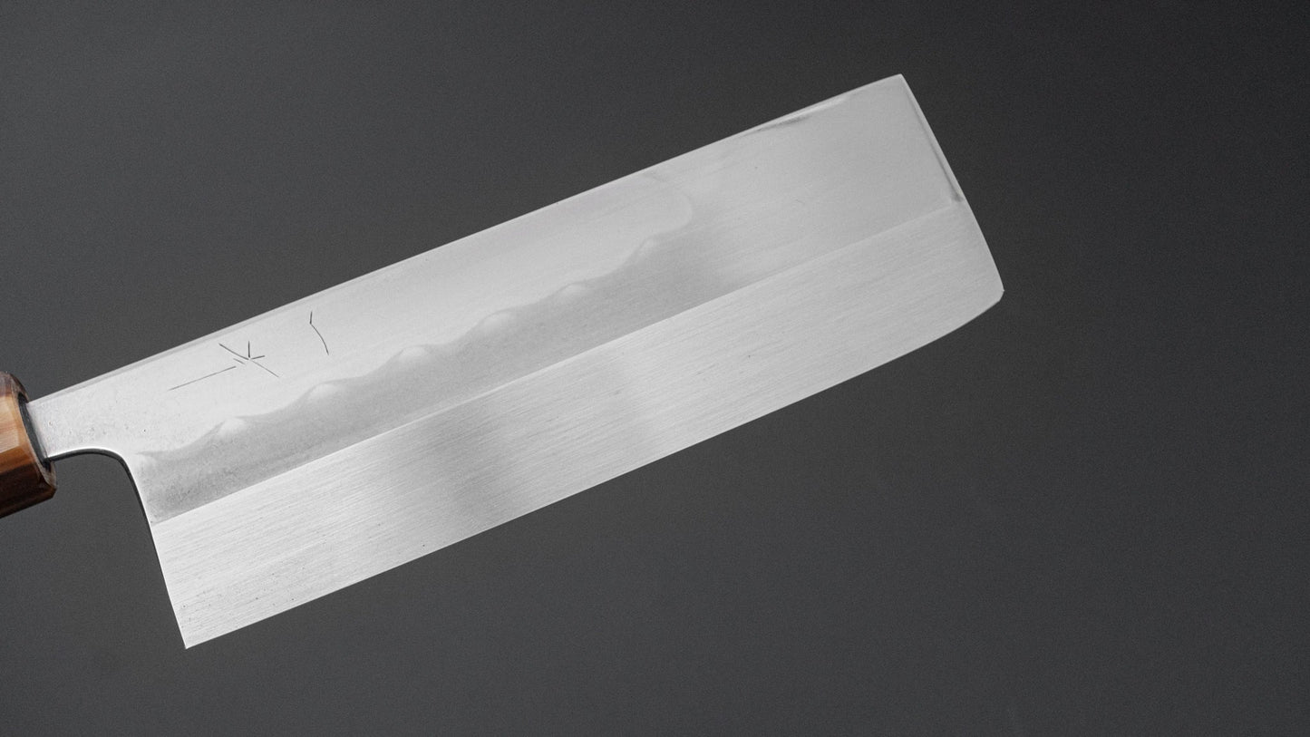 Hitohira Togashi White #1 Notaremon Mizu Honyaki Nakiri Taihei Makassar Ebony Handle (#105/ Saya)