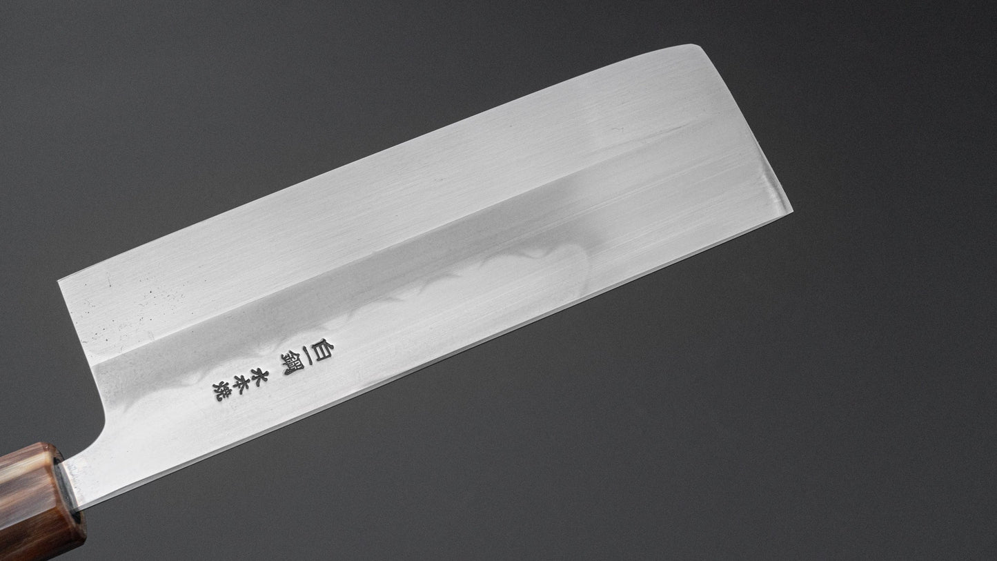 Hitohira Togashi White #1 Notaremon Mizu Honyaki Nakiri Taihei Makassar Ebony Handle (#105/ Saya)