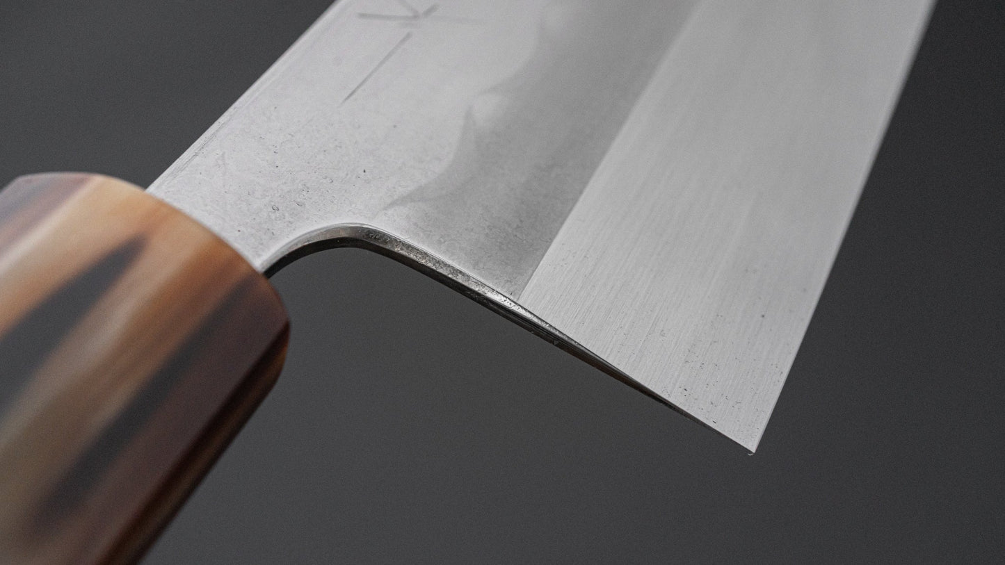 Hitohira Togashi White #1 Notaremon Mizu Honyaki Nakiri Taihei Makassar Ebony Handle (#105/ Saya)