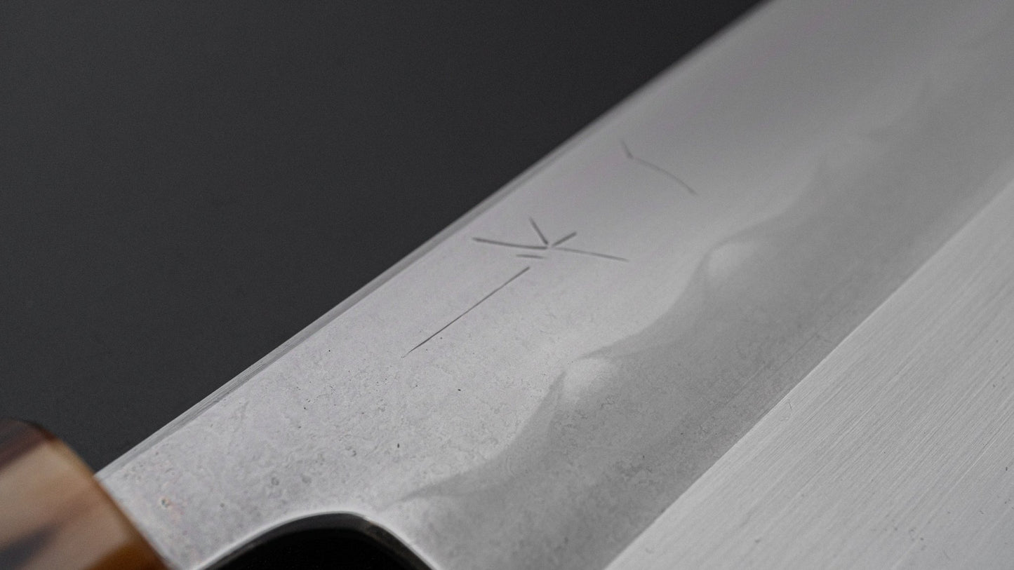 Hitohira Togashi White #1 Notaremon Mizu Honyaki Nakiri Taihei Makassar Ebony Handle (#105/ Saya)