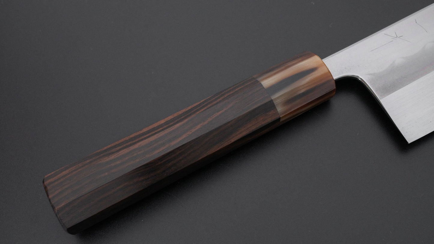 Hitohira Togashi White #1 Notaremon Mizu Honyaki Nakiri Taihei Makassar Ebony Handle (#105/ Saya)