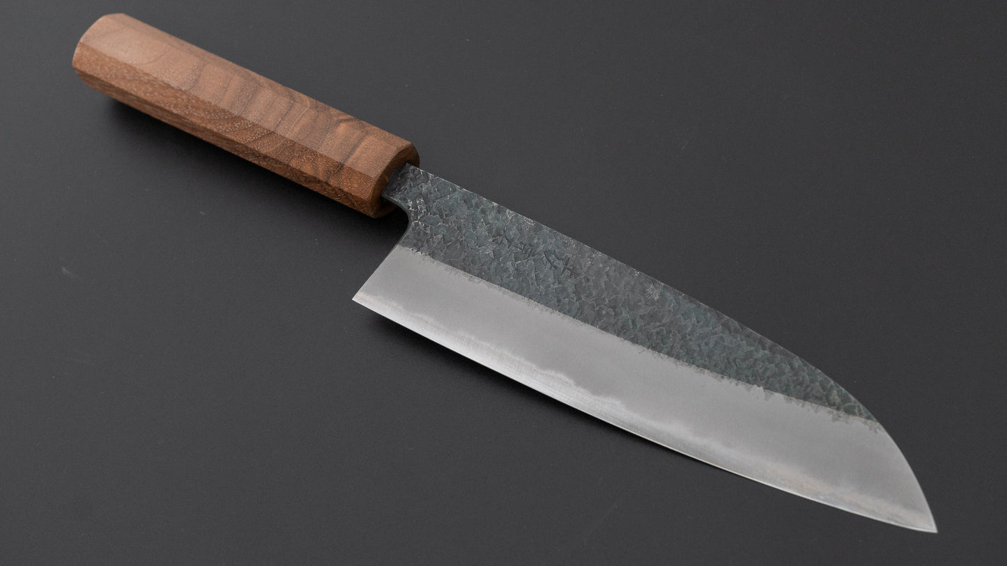Muneishi Blue #2 Tsuchime Santoku 165mm Walnut Handle
