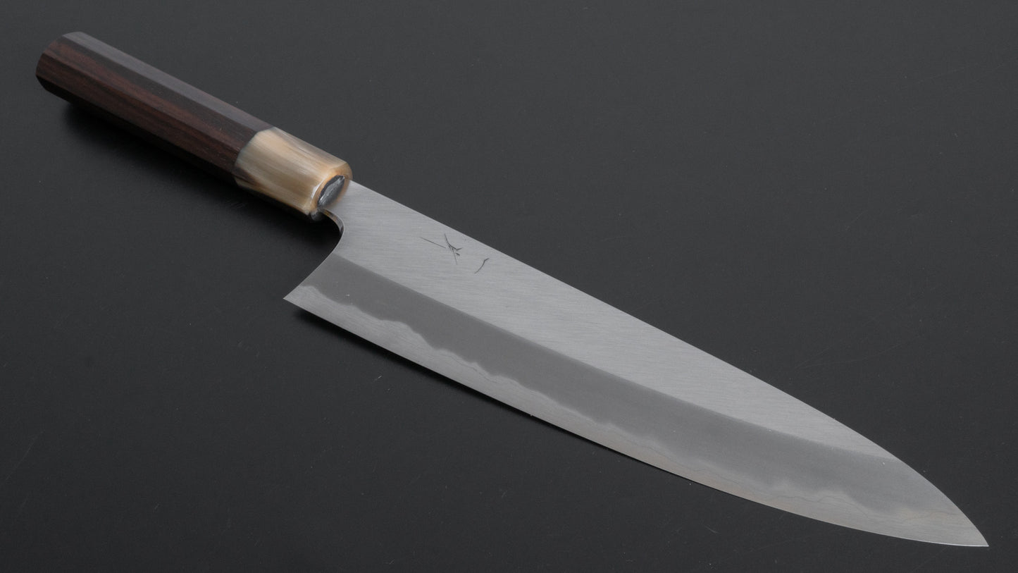 Hitohira Tanaka Kyuzo Blue Super Migaki Gyuto 240mm Taihei Makassar Ebony Handle (Saya)