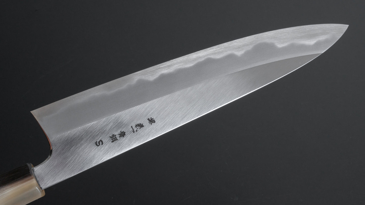 Hitohira Tanaka Kyuzo Blue Super Migaki Gyuto 240mm Taihei Makassar Ebony Handle (Saya)