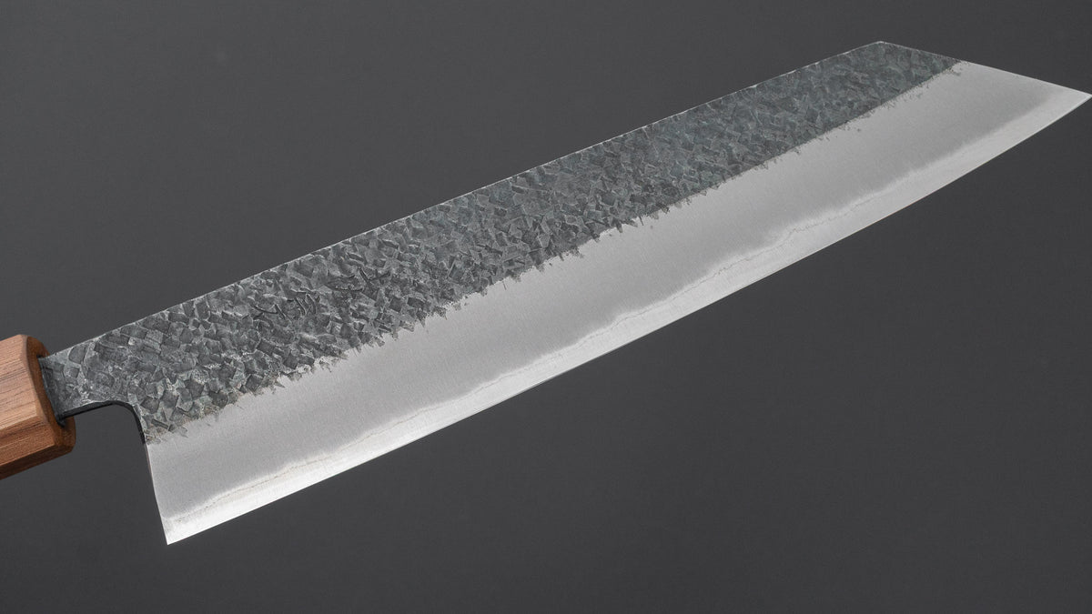 Muneishi Blue #2 Tsuchime Kiritsuke Gyuto 210mm Walnut Handle