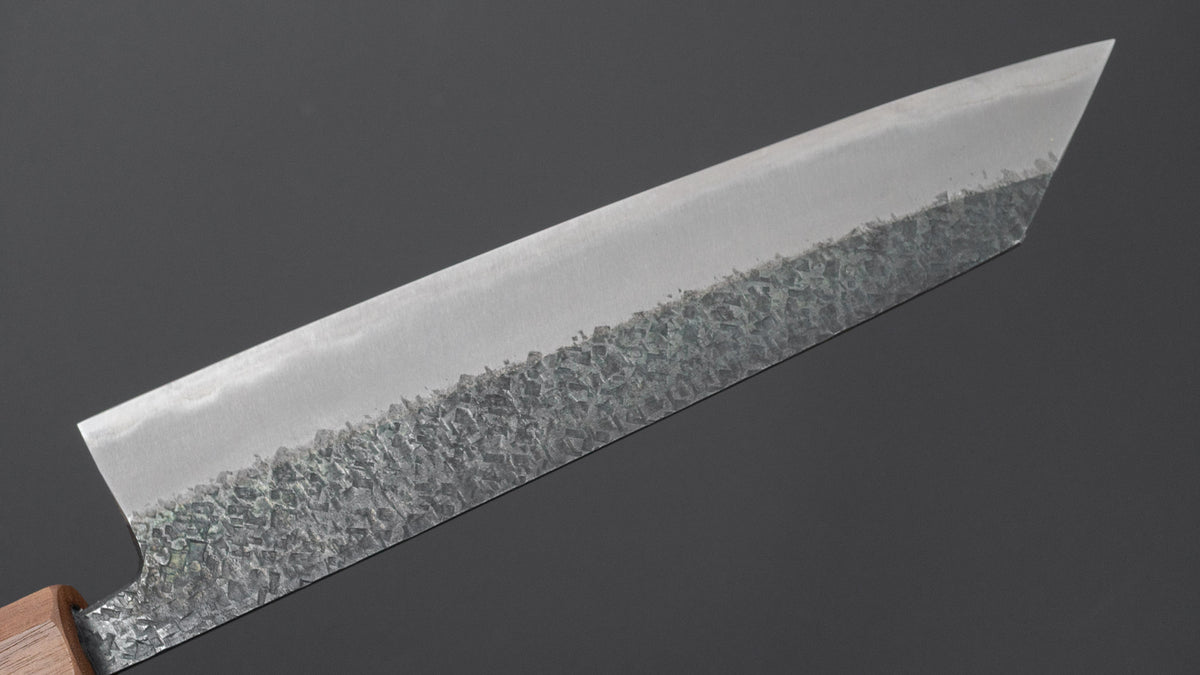 Muneishi Blue #2 Tsuchime Kiritsuke Gyuto 210mm Walnut Handle