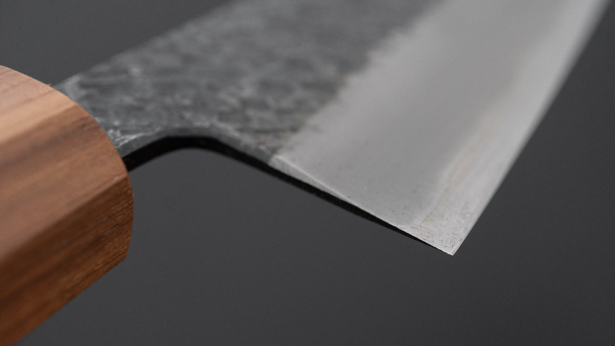 Muneishi Blue #2 Tsuchime Kiritsuke Gyuto 210mm Walnut Handle