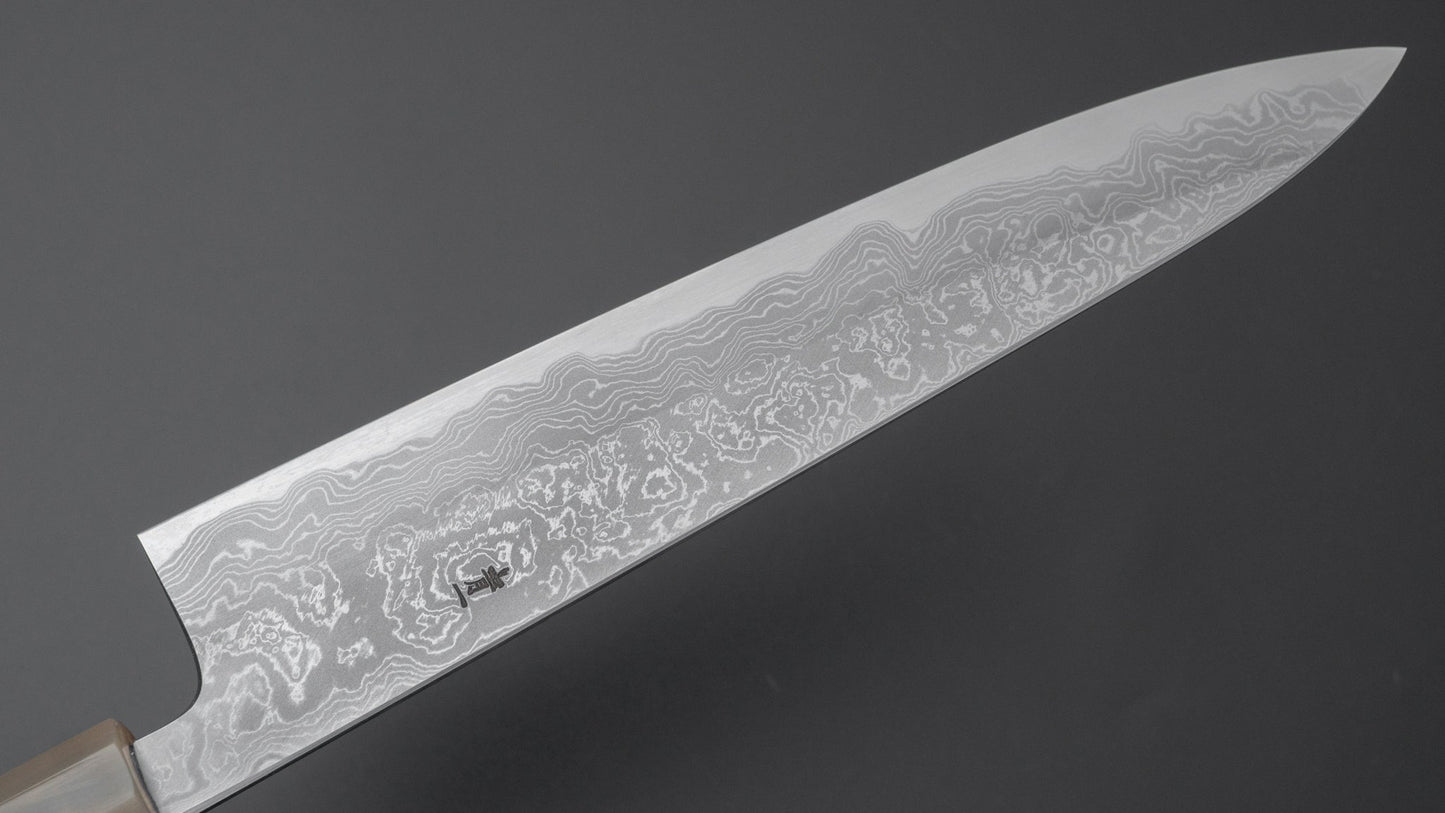 Hitohira Tanaka Kyuzo Blue #1 Damascus Gyuto 240mm Taihei Makassar Ebony