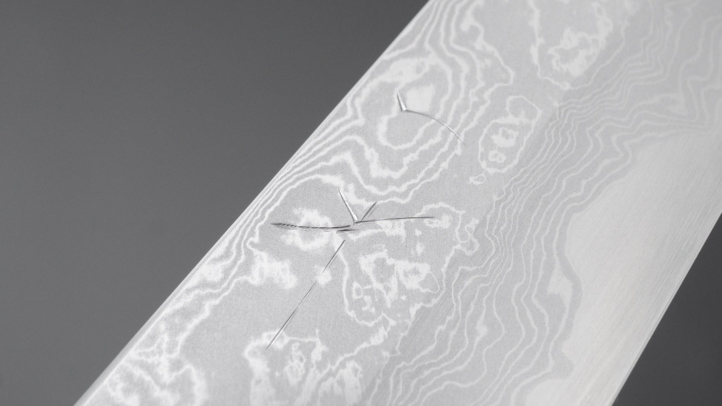 Hitohira Tanaka Kyuzo Blue #1 Damascus Gyuto 240mm Taihei Makassar Ebony