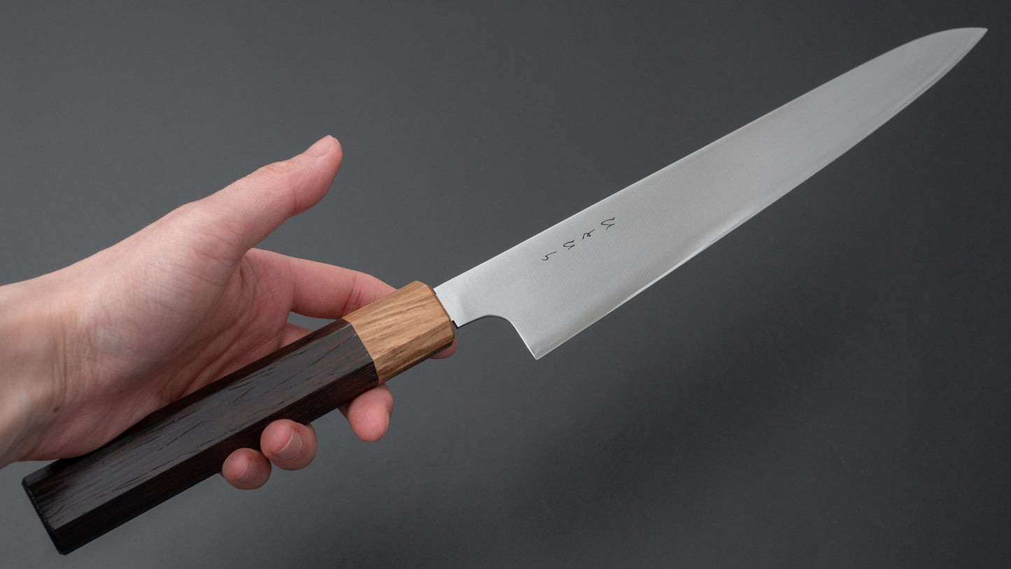 Hitohira KH Stainless Sujihiki 240mm Wenge Handle (Oak Ferrule)
