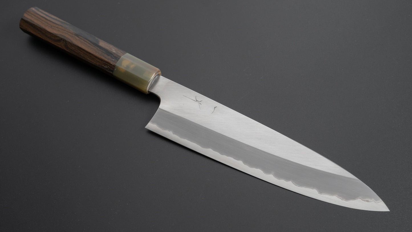 Hitohira Togashi White #1 Stainless Clad Migaki Gyuto 210mm Ziricote Handle