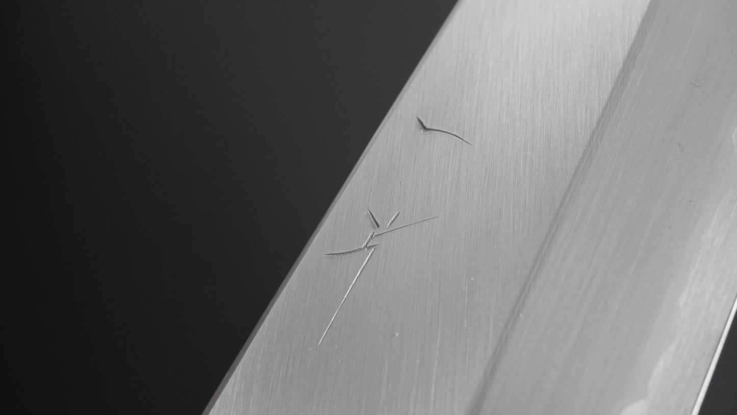 Hitohira Togashi White #1 Stainless Clad Migaki Gyuto 210mm Ziricote Handle