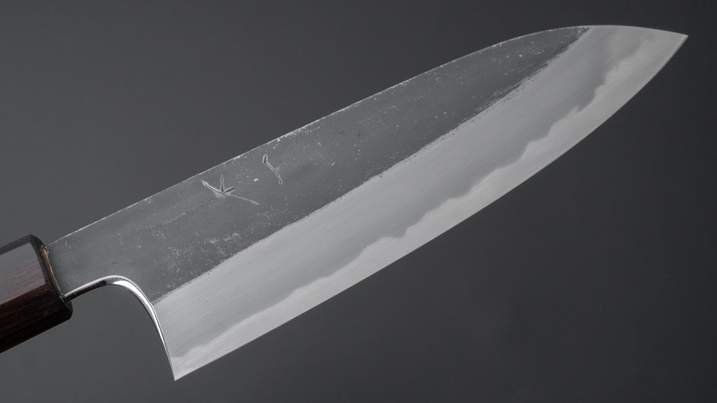 Hitohira Togashi Blue #2 Kurouchi Santoku Cherry Wood Handle (Ebony End)