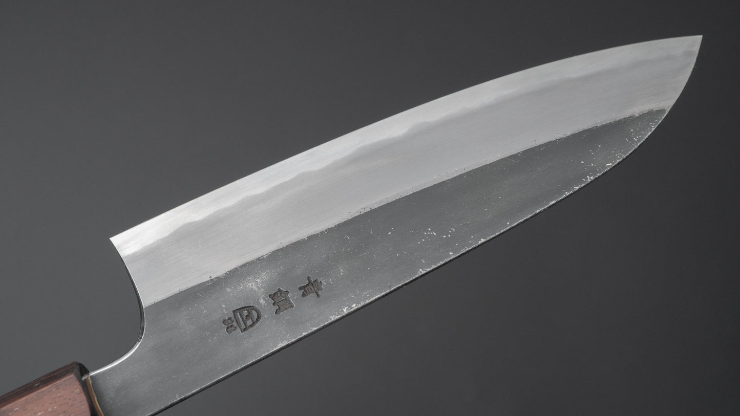 Hitohira Togashi Blue #2 Kurouchi Santoku Cherry Wood Handle (Ebony End)