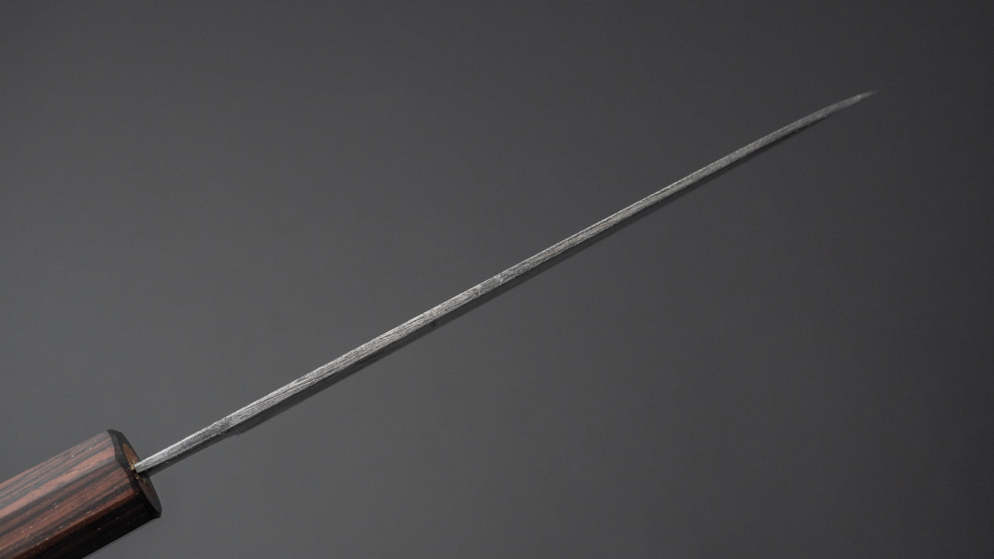 Hitohira Togashi Blue #2 Kurouchi Santoku Cherry Wood Handle (Ebony End)