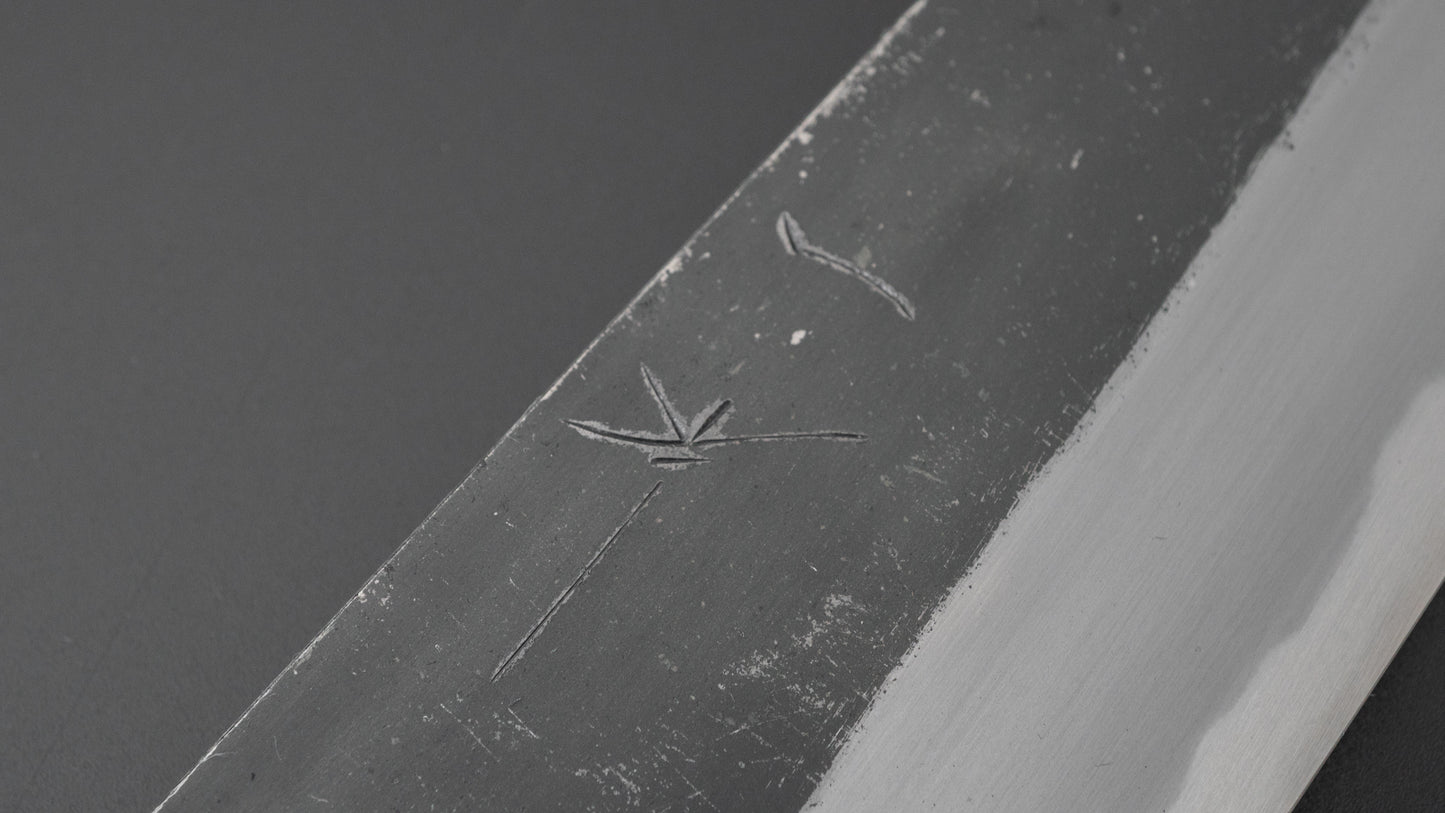 Hitohira Togashi Blue #2 Kurouchi Santoku Cherry Wood Handle (Ebony End)