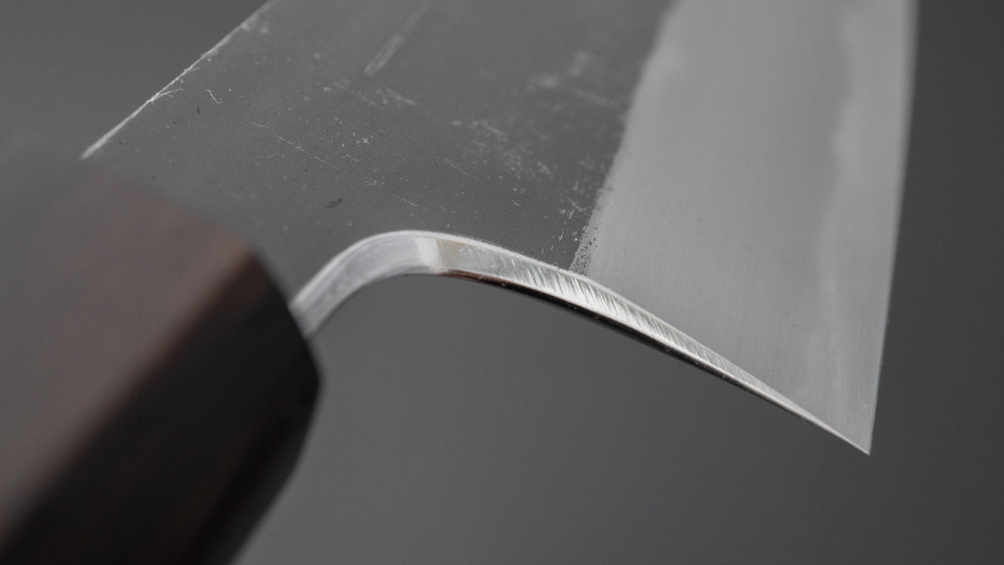 Hitohira Togashi Blue #2 Kurouchi Santoku Cherry Wood Handle (Ebony End)