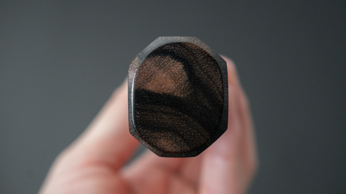 Hitohira Togashi Blue #2 Kurouchi Santoku Cherry Wood Handle (Ebony End)