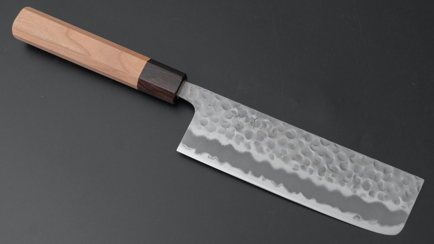 Hitohira Futana Wit #2 Migaki Tsuchime Nakiri 165 mm kersenhouten handvat