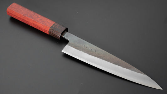 Hitohira TD Blue #2 roestvrij beklede Kurouchi Petty 150 mm Padauk-handgreep