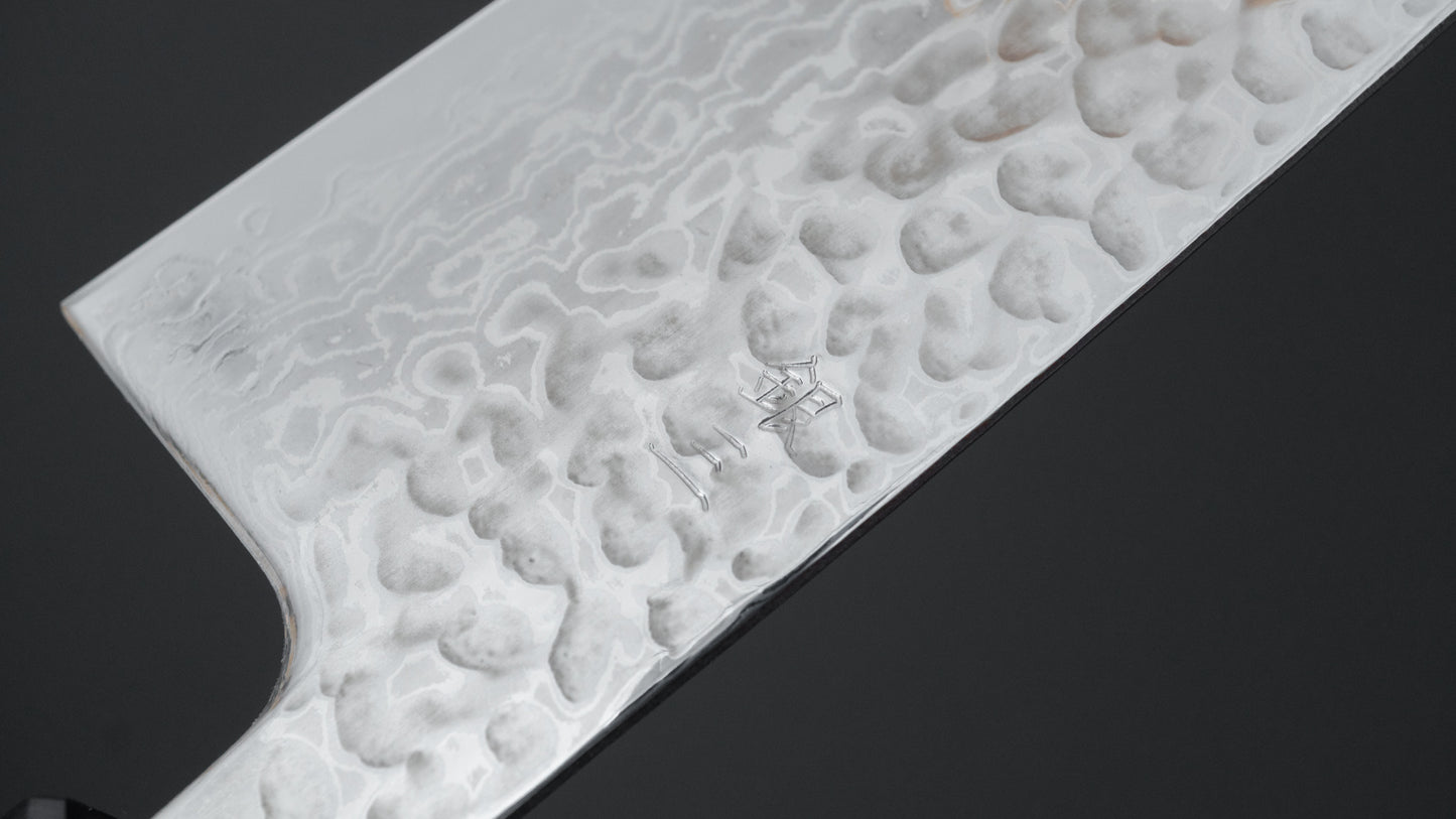 Hitohira Futana S3 Tsuchime Damascus Santoku 170mm Walnut Handle