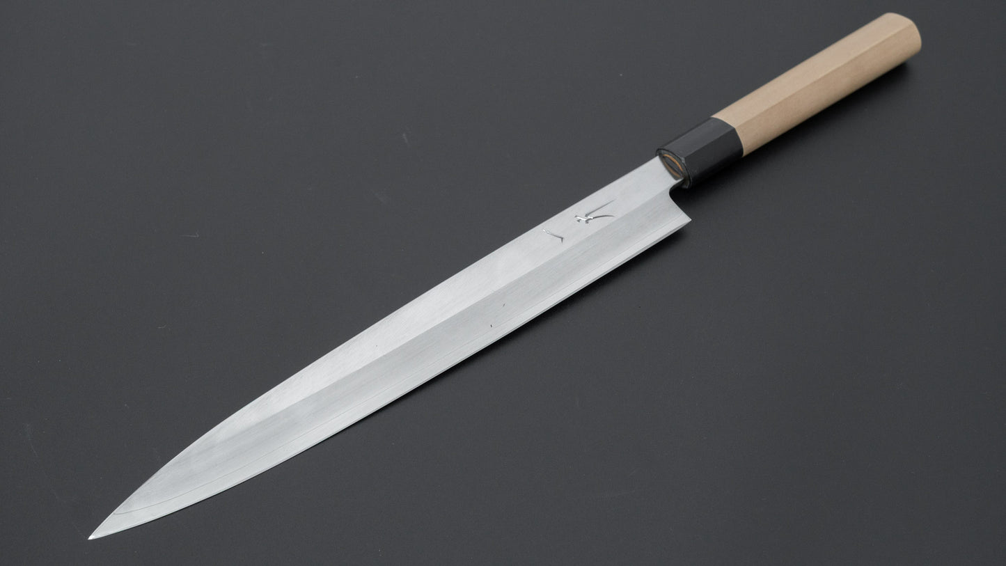 Hitohira Silver #3 Left-Handed Yanagiba 270mm Ho Wood Handle (D-Shape)